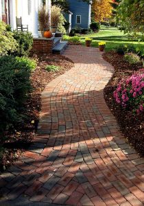 brick front walkway entrance