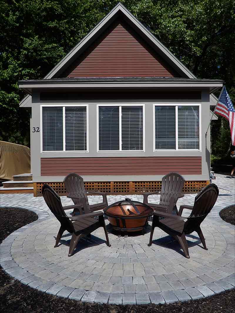 outdoor fire pit and patio