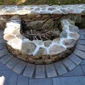 custom natural stone fire pit