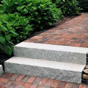 brick walkway with granite steps