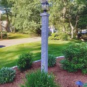 front yard granite lamp post for night time lighting