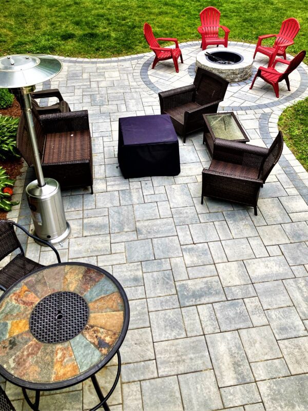 paver patio and fire pit for outdoor entertaining