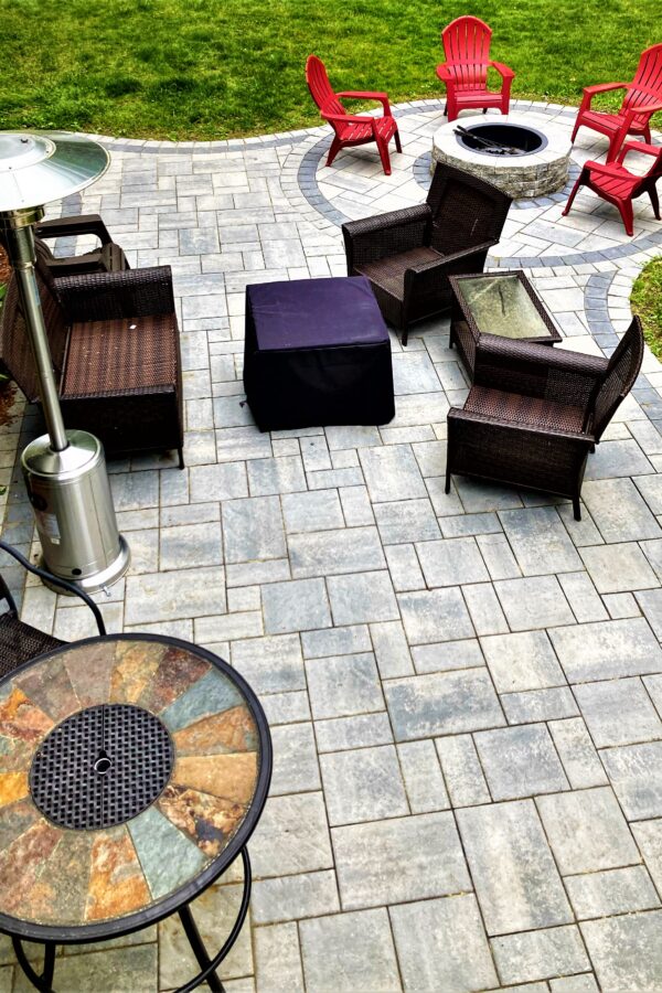 paver patio and fire pit for outdoor entertaining
