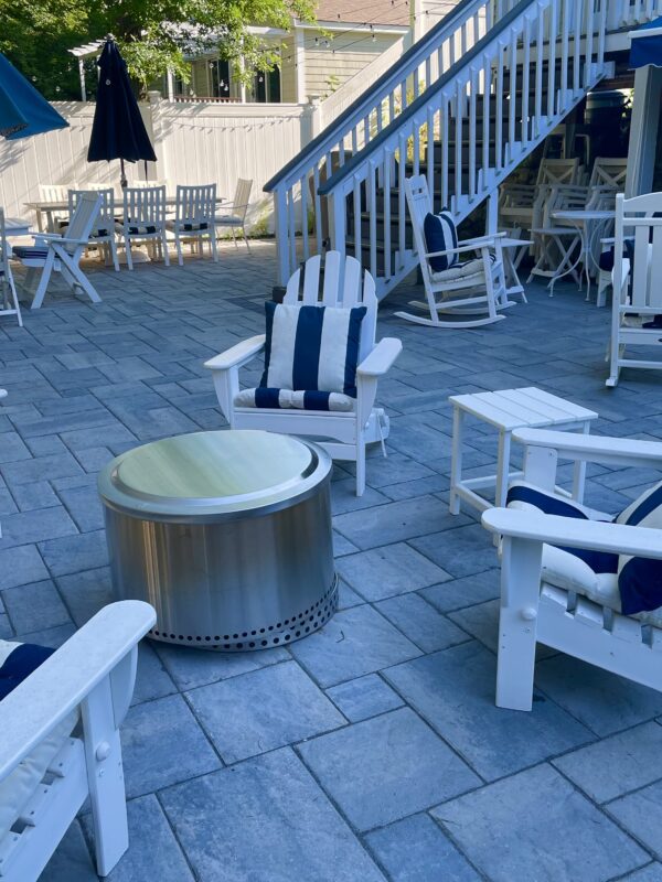 Westford paver patio and fire pit for backyard entertaining