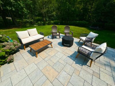 outdoor living upgrades bluestone patio with fire pit 