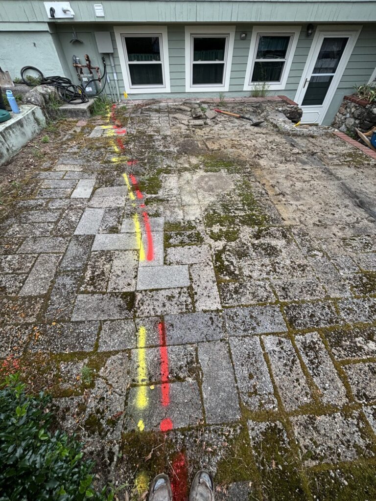 before picture of outdoor paver patio for entertaining