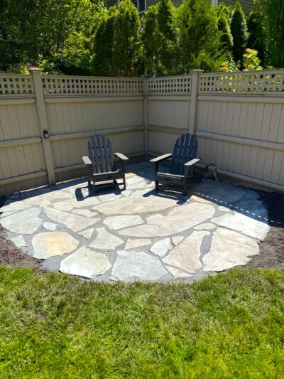 outdoor bluestone sitting area